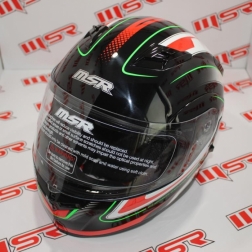 KASK 024C - KASK AÇILIR SİYAH-KIRMIZI-YEŞİL XL CE BELGELİ