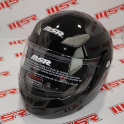 KASK 011 - MSR SİYAH KASK AÇILIR CE BELGELİ