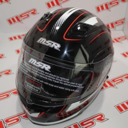 KASK 023B - KASK AÇILIR SİYAH-KIRMIZI L CE BELGELİ