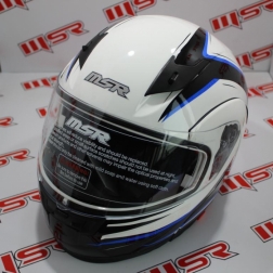 KASK 018C - KASK AÇILIR BEYAZ MAVİ XL CE BELGELİ