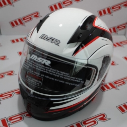 KASK 019B - KASK AÇILIR BEYAZ KIRMIZI L CE BELGELİ